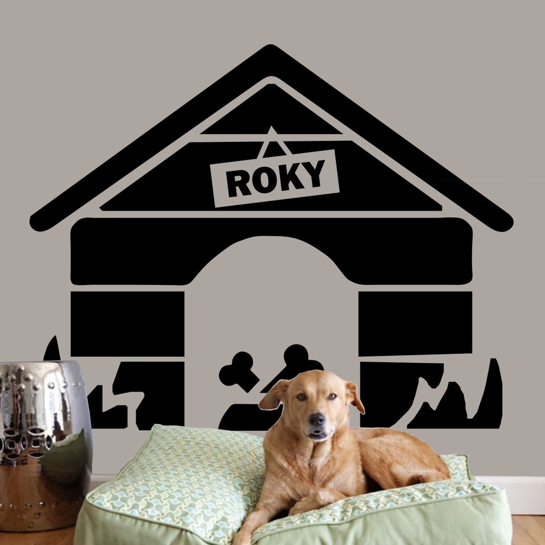 Personalized Dog House, Wall Decal Custom Vinyl Art Stickers, Dog House