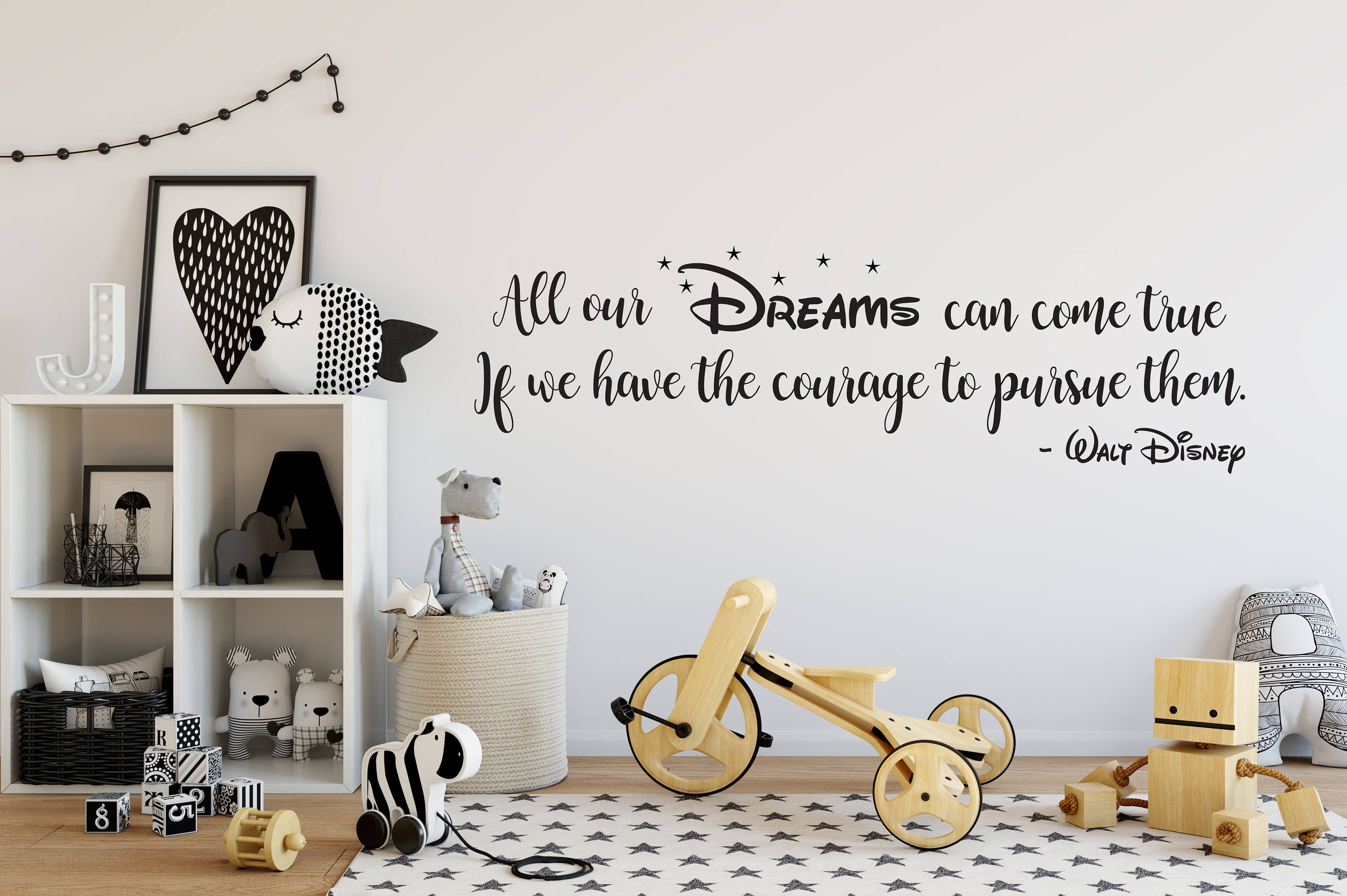 Todos nuestros sueños pueden hacerse realidad, Motivación, Coraje, calcomanías de vinilo para pared con frases, Walt Decor, hacemos decoración del hogar