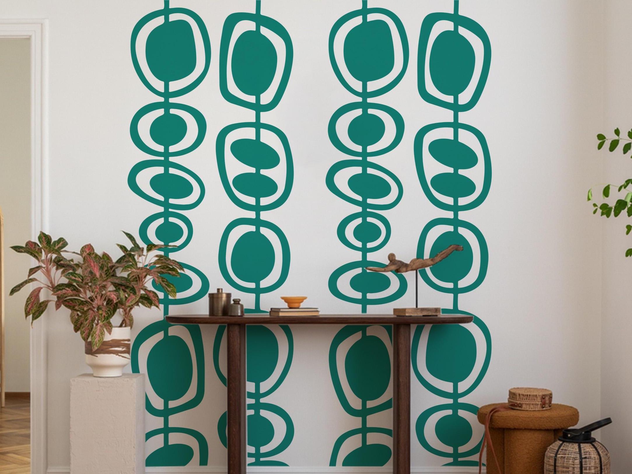 Mid-century Modern Orbit Wall Decal: Retro Geometric Vinyl Mural