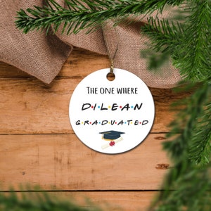 Personalized Friends Graduation Ornament: Ceramic Keepsake Gift