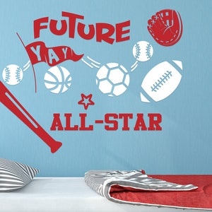All Star Sports, Sports Scene Wall Decal, Future All Star, Inspired ...