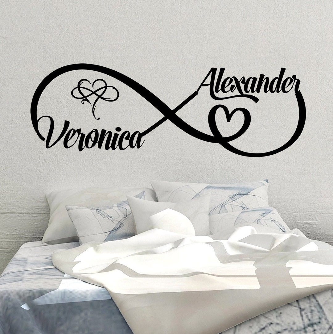 Infinity Sign Containing Names, Personalized Wall Decal Infinity Sign