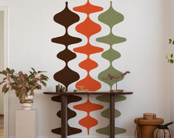 50s Atomic Abstract Shapes Wall Decals Mid Century Modern Peel Stick Vinyl