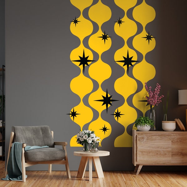 Mid Century Modern Shapes Wall Decal | Stylish Home Decor