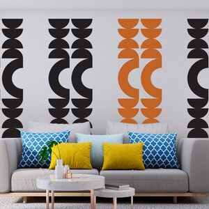 Mid Century Modern Wall Decal: Geometric Black Lines Art