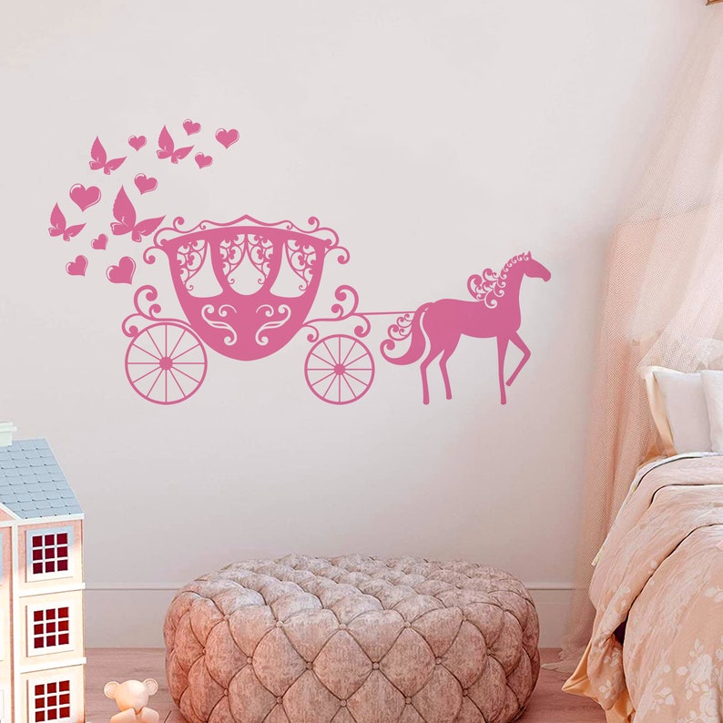 Princess Carriage Wall Decal Princess Vinyl Wall Decor Once Etsy