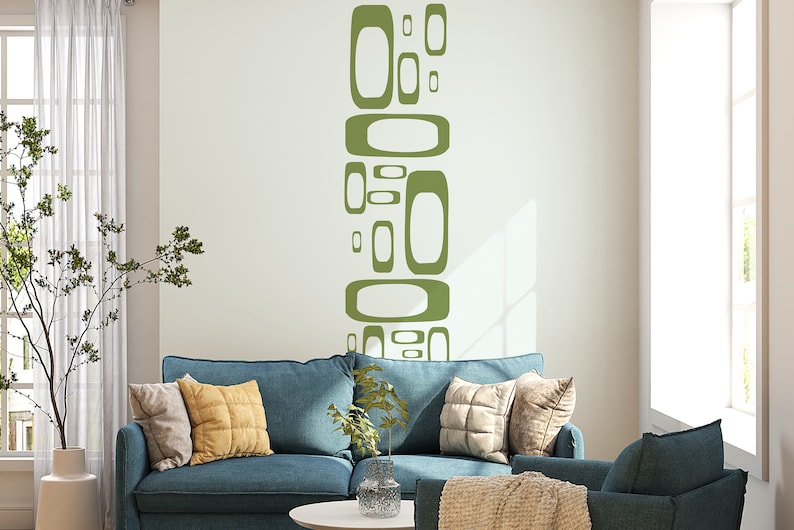 Mid Century Square Pattern Wall Decal - Modern Design for Stylish Home ...