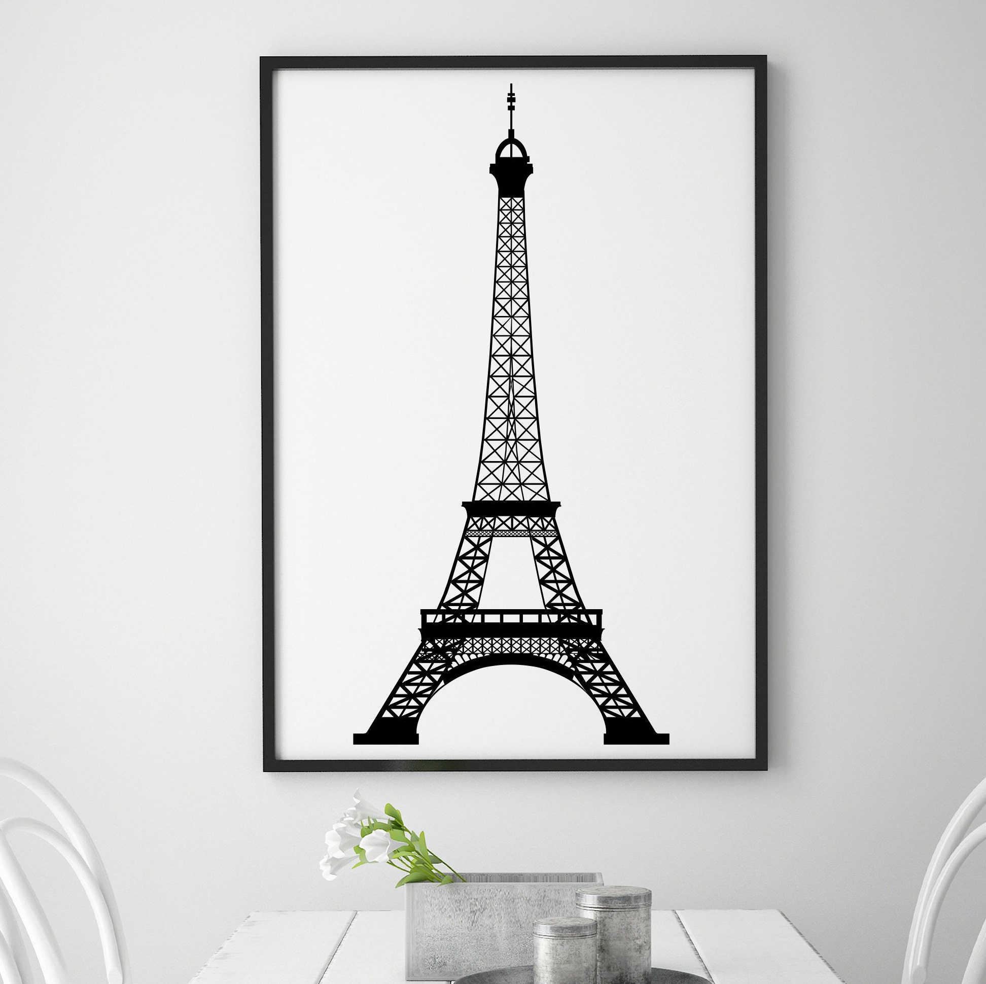 Eiffel Tower Wall Decal Paris Wall Decor Parisian Wall Art Etsy