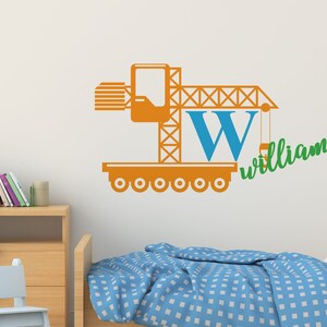 Décalcomanie murale personnalisée pour camion de construction : Sticker en vinyle pour chambre d&#39;enfant