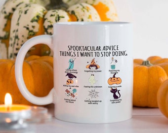 Funny Halloween Mug: Spooktacular Advice, Witch Mug for Friends