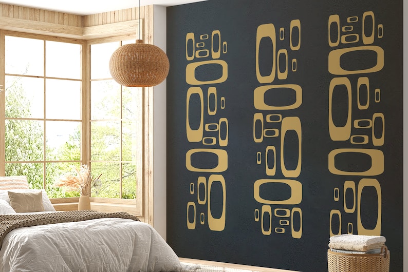 Mid Century Square Pattern Wall Decal - Modern Design for Stylish Home ...