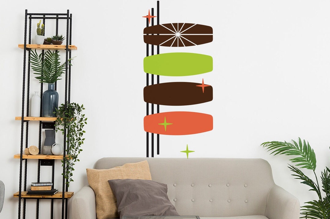 Mid Century Modern Wall Decal Abstract Mid Century, Minimalist, Mid