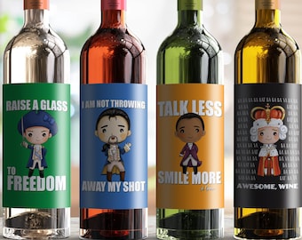 Hamilton Wine Label Stickers: Musical Theater Gift Set