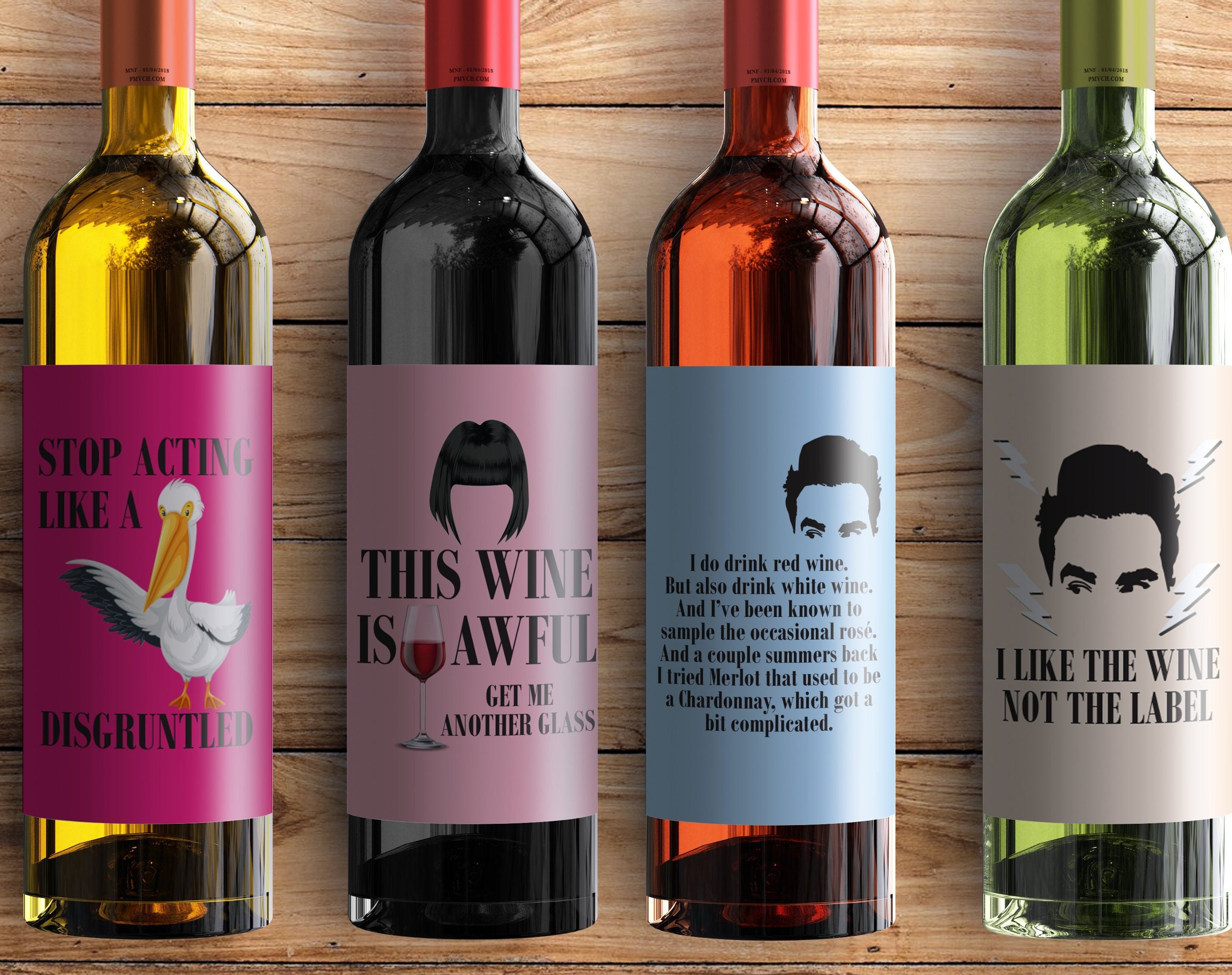 Family Set 4 David Label Alexi Moira Party Wine Labels - Etsy