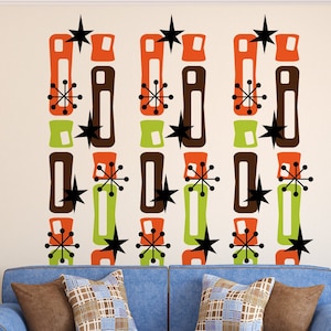Atomic Starburst Wall Decal: Mid-Century Modern Geometric Decor