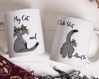 Koffiemok grappige kat, sarcastisch cadeau