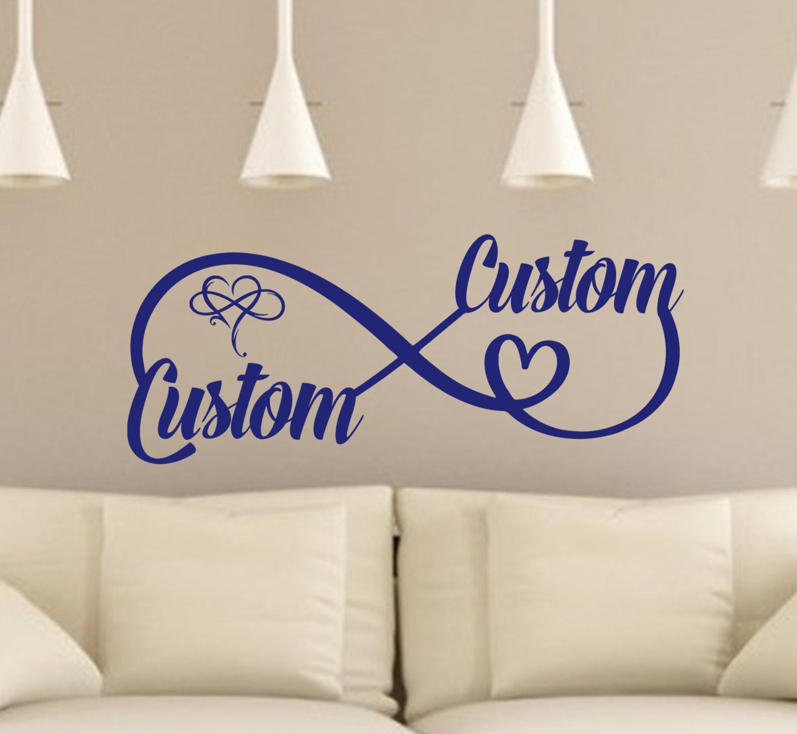 Infinity Sign Containing Names Personalized Wall Decal Etsy
