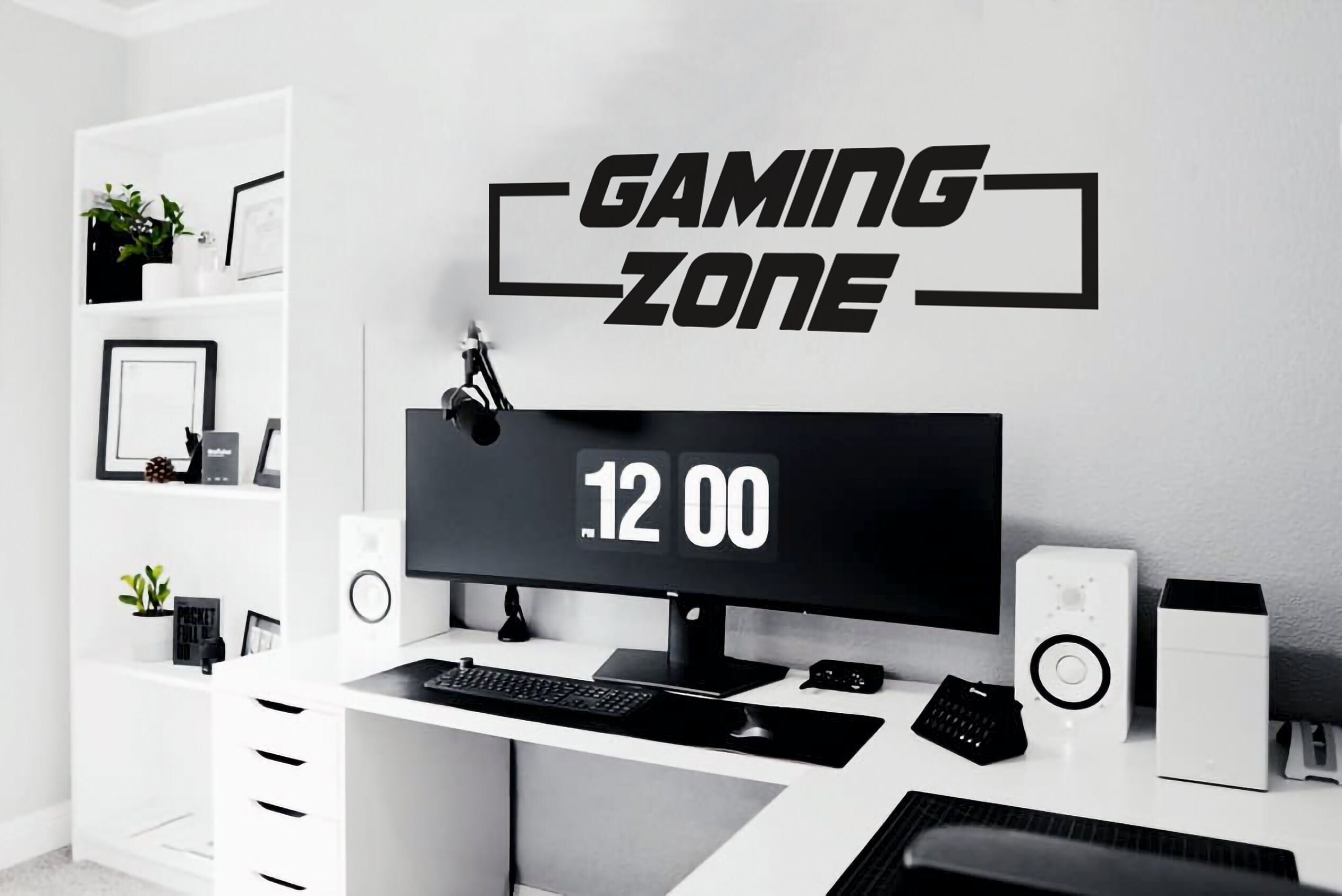 HM Wall Decal Gamer Zone With Name 120 X 53 Cm Size, Gamer Wandtatoo  WT-0111 