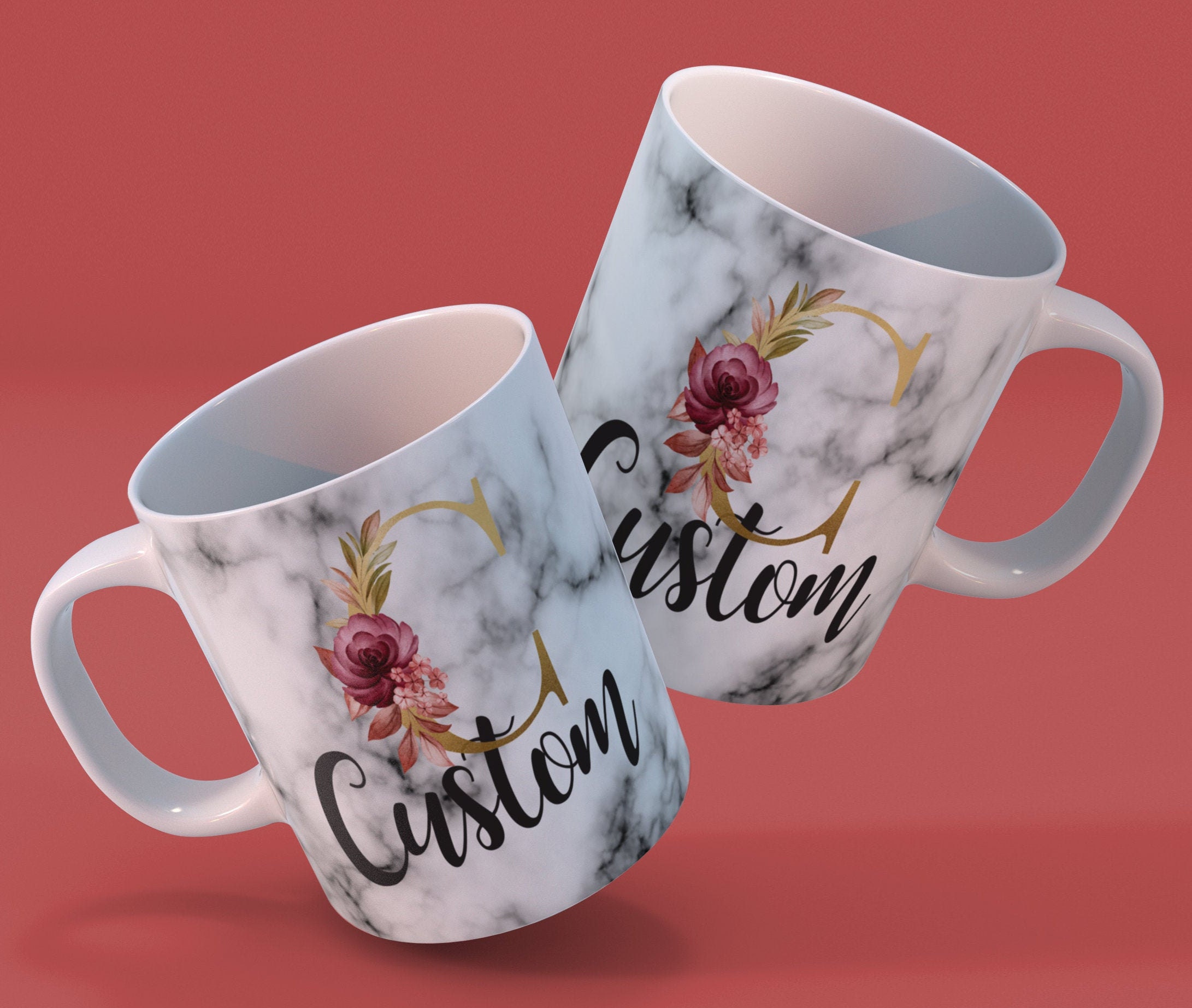 Personalised Marble Mug Personalized Coffee Mug Custom Name Etsy