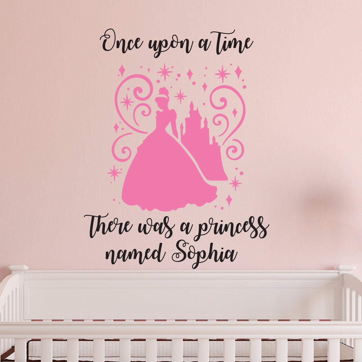 Princess Vinyl Wall Decal Once upon a time Beautiful Princess Etsy