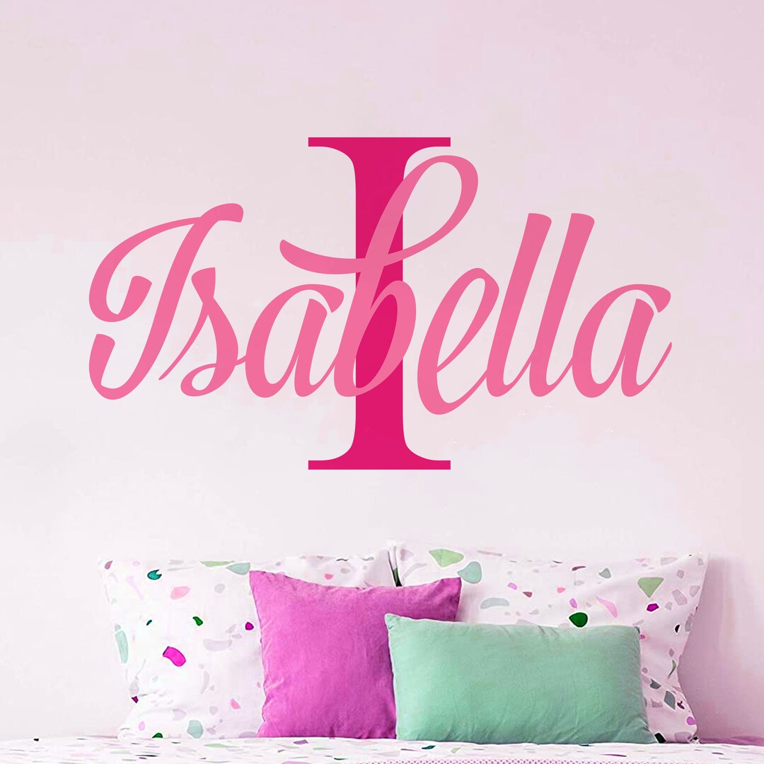Personalized Name Wall Decal: Swirly Monogram Initial, Nursery Decor - Etsy