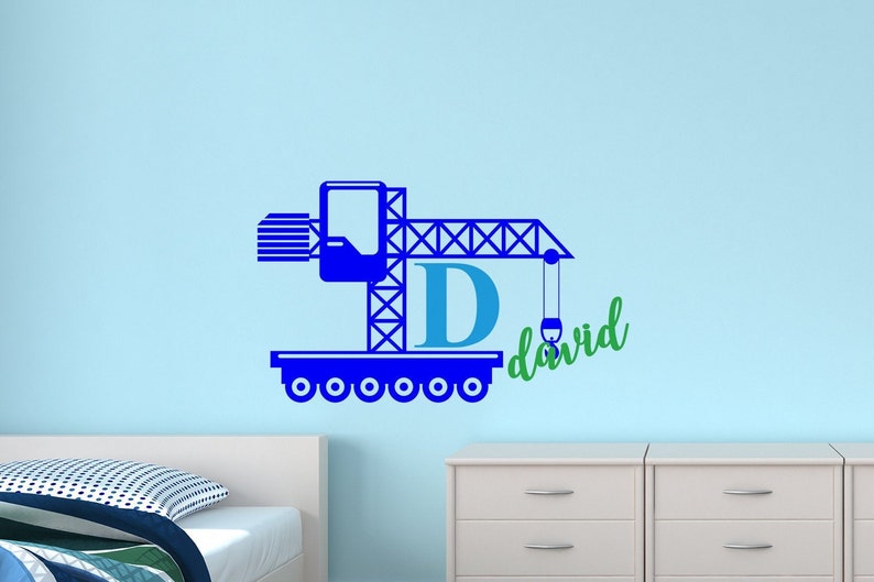 Personalize Name Construction Truck Wall Decal for Boys Etsy