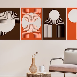 Boho Arch Wall Decal, Abstract Shape and Line Art Wall Sticker, Arches Room Decor