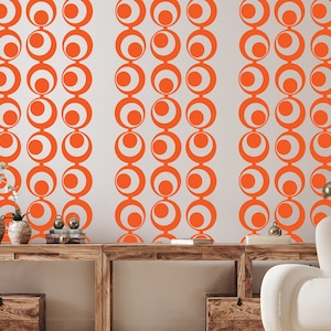 Retro Geometric Circle Wall Decal: Mid Century Modern Decor
