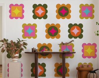 Mid-Century Modern Wall Decals: Retro Geometric Art Stickers