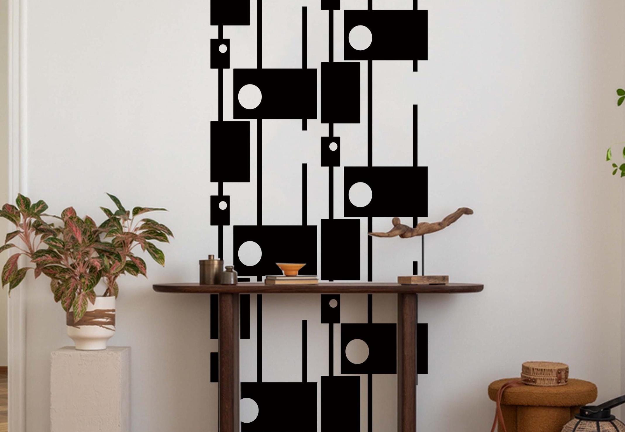 Mid-century Modern Wall Decal | Retro Geometric Peel & Stick Decor - Etsy