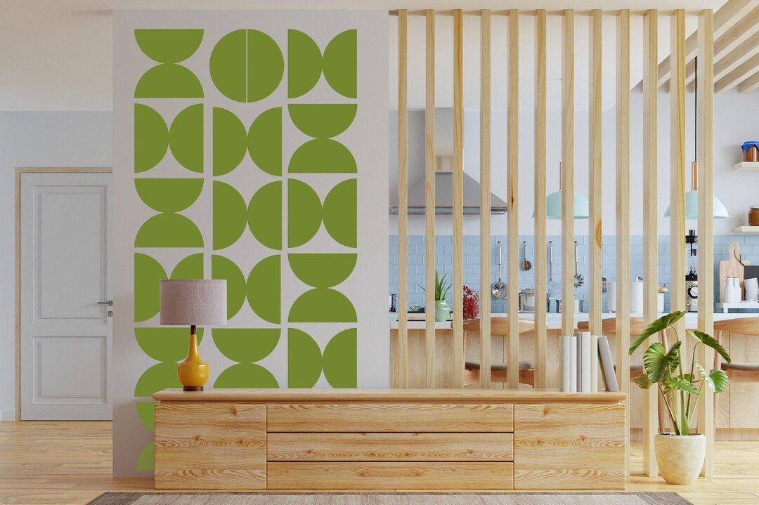 Half Circles Wall Decal, Wall Art, Geometric Art, Color Circle Wall