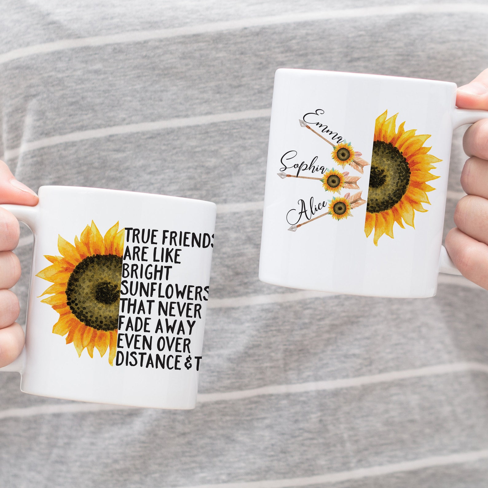 Sunflower Mug Sunflower Personalized Mug Best Friends Gift Etsy
