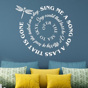 Outlander Quote Wall Decal: Sassenach, Dinna Fash, Family Vinyl Lettering