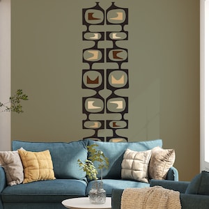 Retro Mid Century Atomic Abstract Shapes Wall Decals