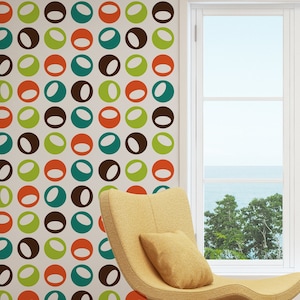 Retro Circles Wall Decals: Mid Century Modern 70s Decor