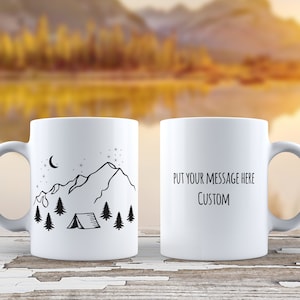 Personalized Mountain Camping Mug: Custom Outdoor Coffee Cup