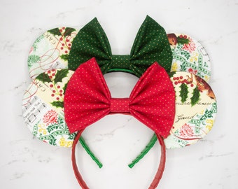 Yuletide Carols | Handmade Mouse Ears Headband | Very Merry Christmas