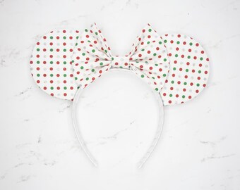 Merry Dots | Handmade Mouse Ears Headband | Very Merry Christmas