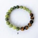 Bracelets Duo En Jade Néphrite Et œil De Tigre (perles 8 Mm) - Pierres Véritables, Sans Fermoir - Neuf