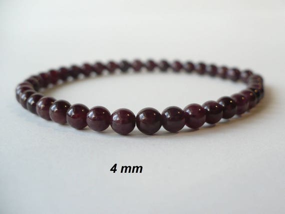 Genuine 12 mm naturel rose rouge grenat cristal perles rondes Stretch Bracelet Bangle