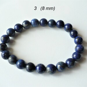 Bracelet En Lapis Lazuli Naturel D'Afghanistan – Perles De 10mm, Fait Main, Taille Sur Mesure