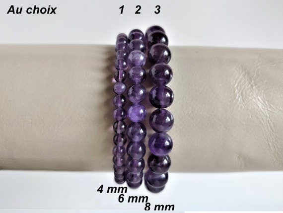 Charm Stretch Bracelet 12 mm /& 8 MM ROUND Lavender Jade Pierre Gemme Perles 7.5/"