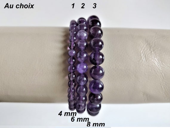  8mm Natural Gemstone Amethyst Bracelet Round Beads