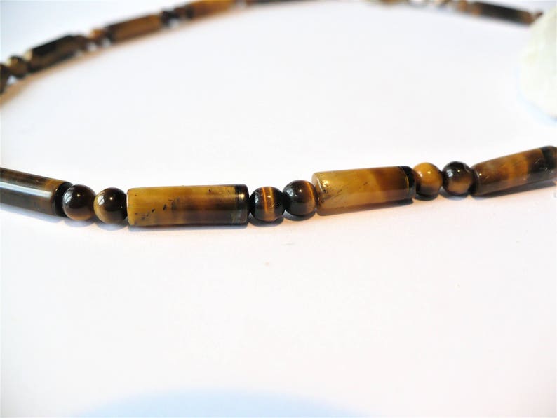 4mm gemstone gemstone semi-precious crew neck long opera necklace choker Necklace genuine Tiger/'s eye round beads tubes man woman