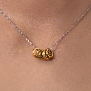 Connector Rings Pendant Necklaces Two Toned Mixed Metal Stainless Steel Gold and Silver Variety Jewelry Accessories Modern Elegant Simple