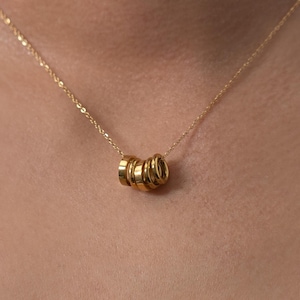 Connector Rings Pendant Necklaces Two Toned Mixed Metal Stainless Steel Gold and Silver Variety Jewelry Accessories Modern Elegant Simple