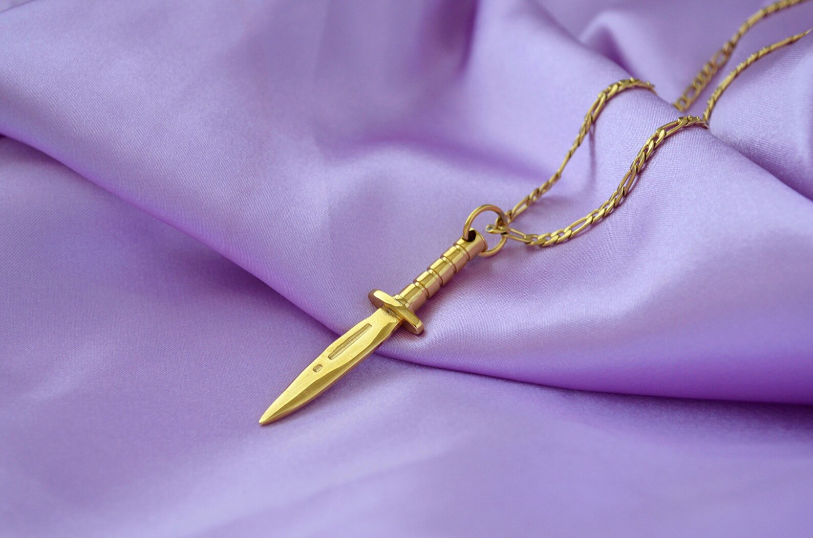 Gold Dagger Necklace Etsy