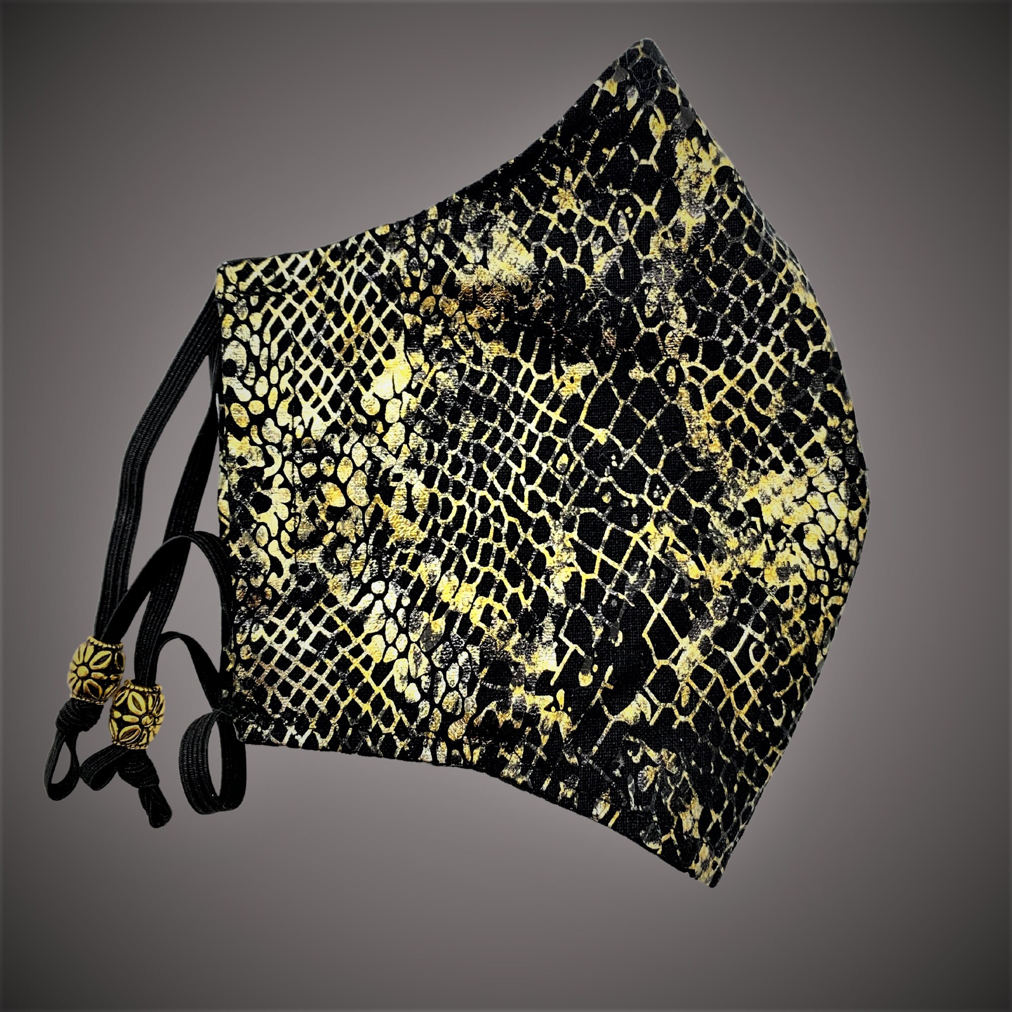 Black Red and Gold Face Masks and Mask Chains Included Etsy