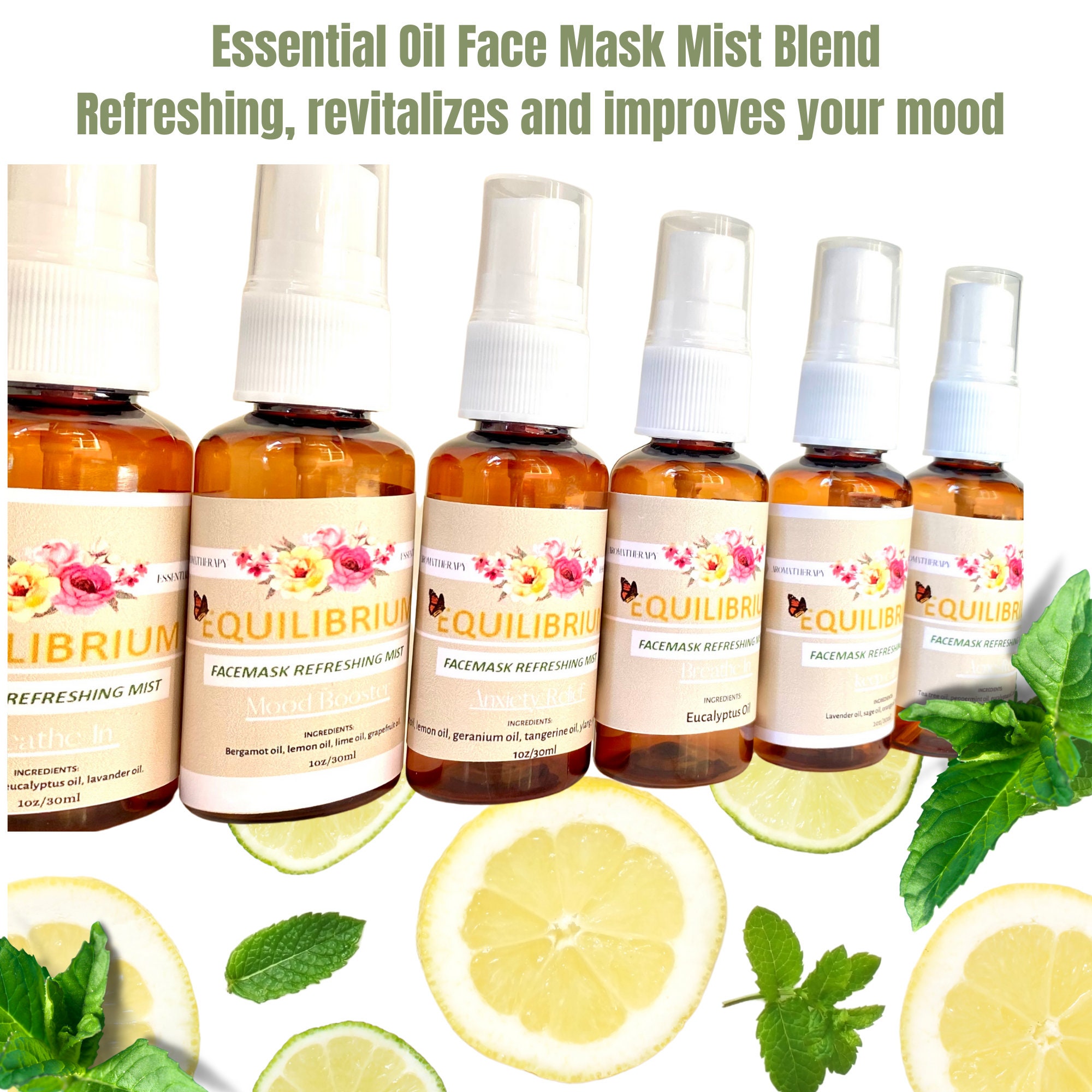 Aromatherapy Infused Variety Pack of 5 Revitalizing Face Mask Etsy