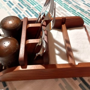 Rustic Walnut Table Caddy / Organizer image 1